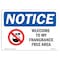 Signmission Safety Sign, OSHA Notice, 10" Height, Welcome To My Fragrance Free Area Sign With Symbol, Landscape OS-NS-D-1014-L-19021 - alternate 1